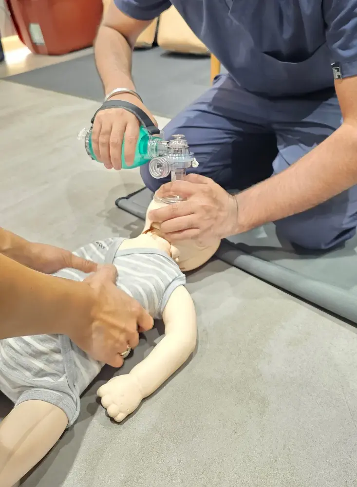 Students practicing Basic Life Support skills in our BLS Certification program.